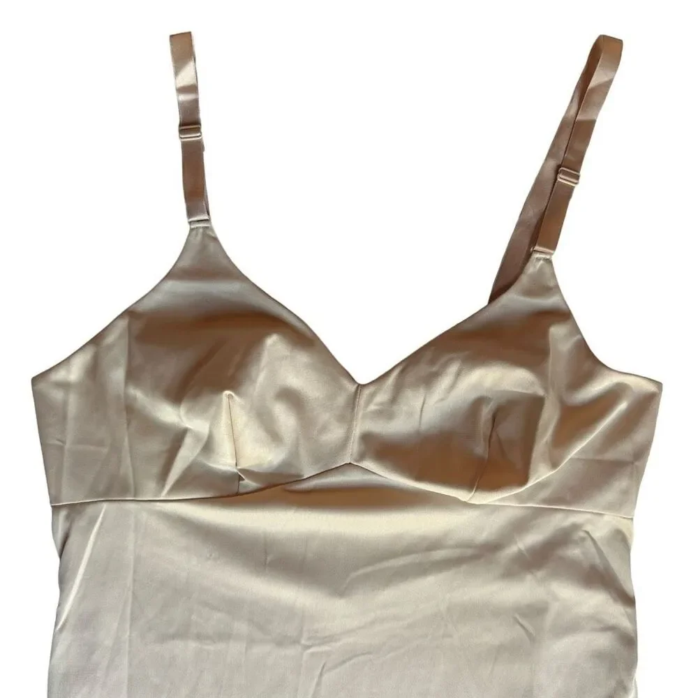 Vintage Elegant Gossard Artemis Nude Nylon Nightgown Slip Lace Size 36 Small 60s